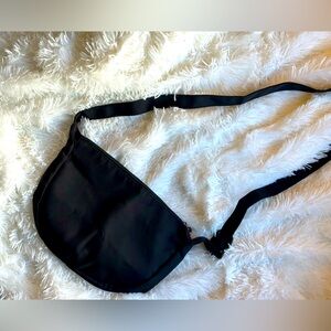 Small Black Nylon Crescent Crossbody Purse